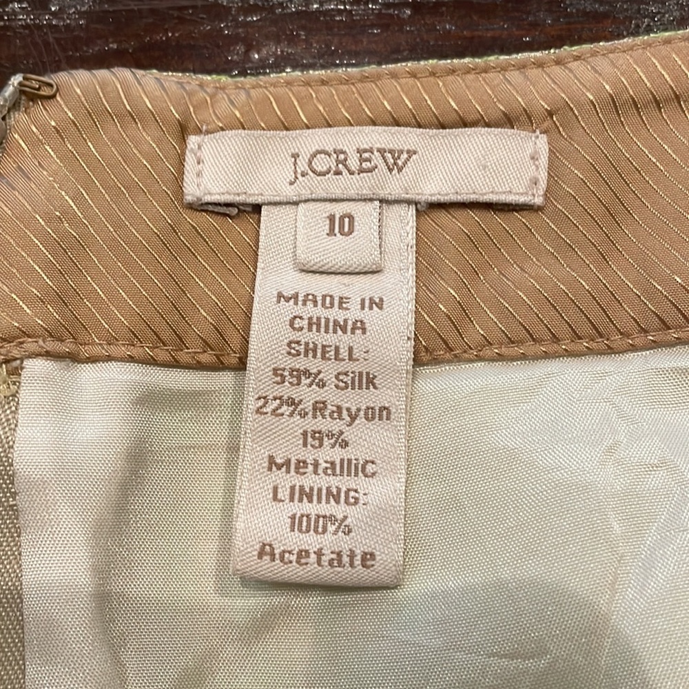 J Crew Gilded Jacquard Silk Skirt - Picture 6 of 8